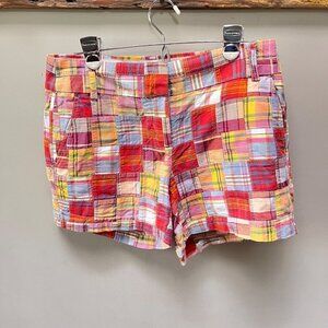 J. CREW Madras Plaid Patchwork Shorts‎ - Size 6